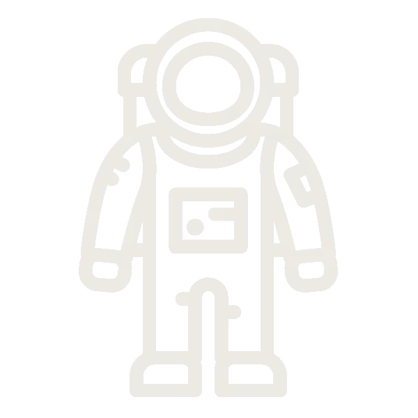 line drawing icon of an astronaut