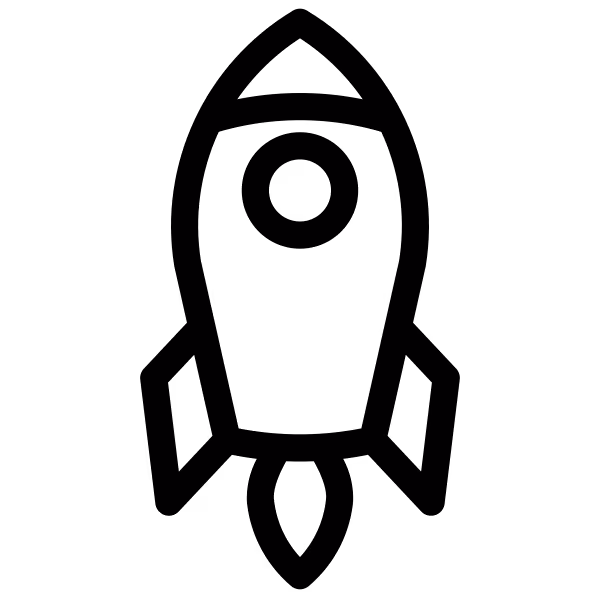 line drawing icon of a rocket