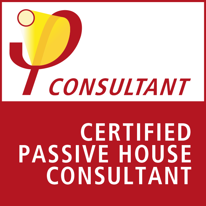 Badge signifying a certified passivhaus consulant qualification